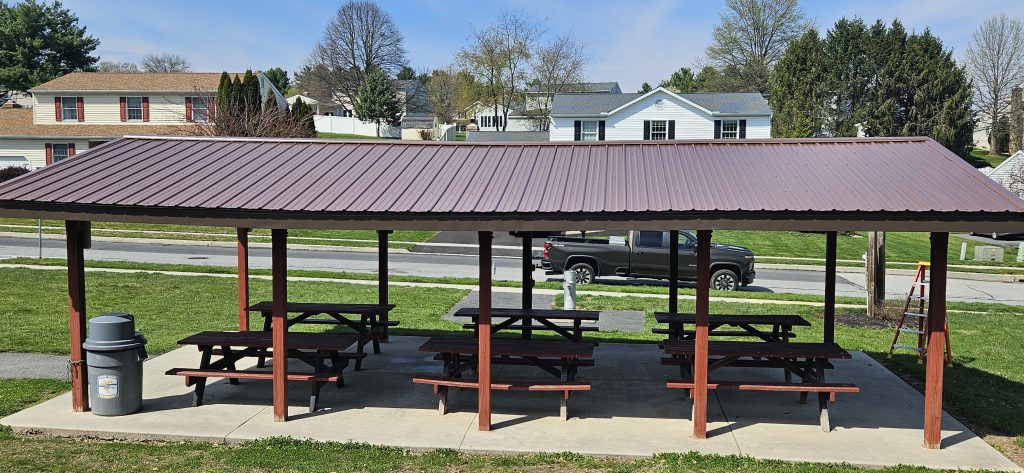 After All Season Gutters worked on the roof of the pavilion
